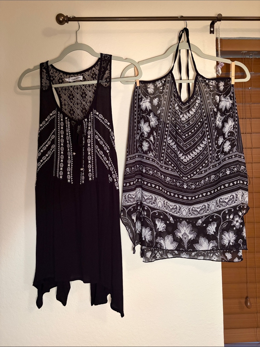 2 Maurices Black & White Sleeveless Tops